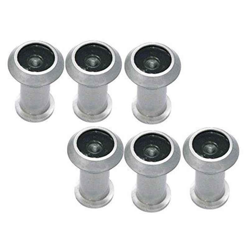 Smart Shophar 2 inch Stainless Steel Silver Vision Heavy Weight Eye View, SHA40EV-VISI-HVSL-P6 (Pack of 6)