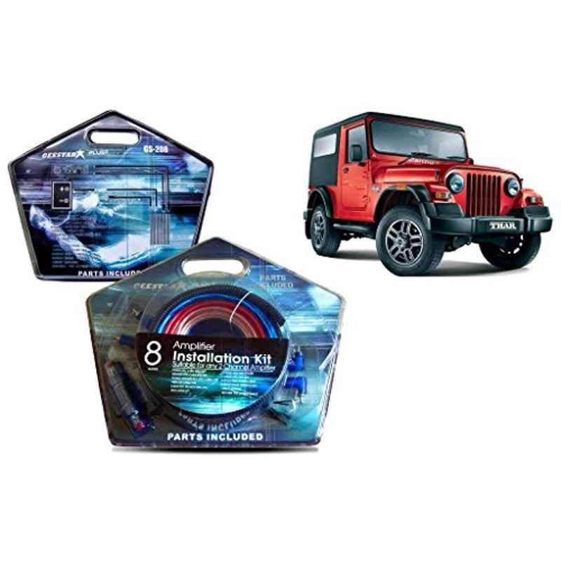 Auto Pearl Geestar Plus 8 Guage 2 Channel Amplifier Full Installation Kit for Mahindra Thar, GS-208