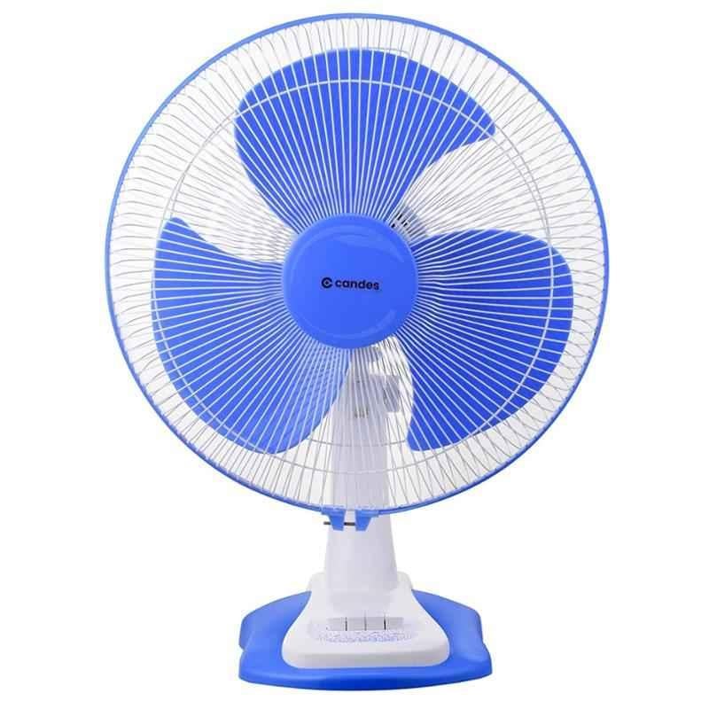 Candes Desker 80W White Blue Automatic Oscillation High Speed Table Fan, Sweep: 400 mm