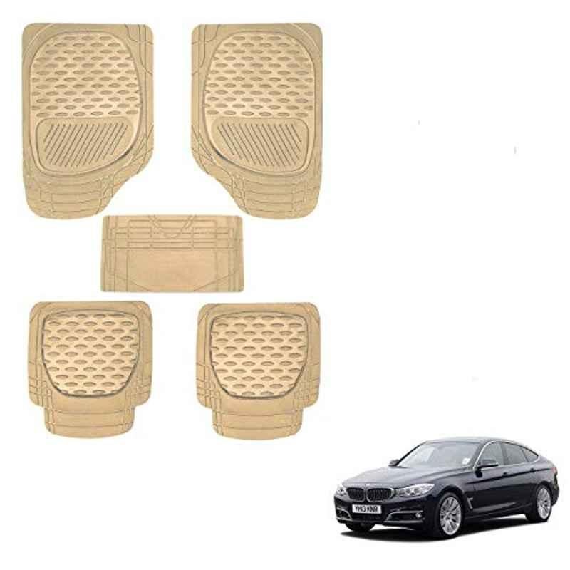 Kozdiko 6255 5 Pcs Rubber & PVC Beige Car Foot Mat Set for BMW 3 GT