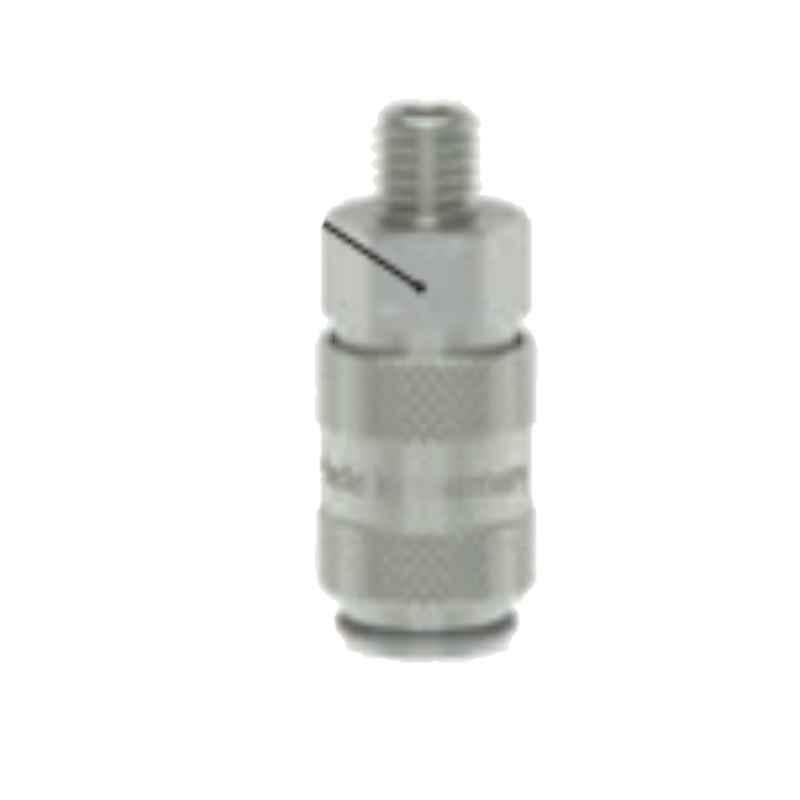 Ludecke G1/8 Plated ESMCN 18 A Single Shut Off Micro Quick Connect Coupling with Male Thread, Length: 28 mm
