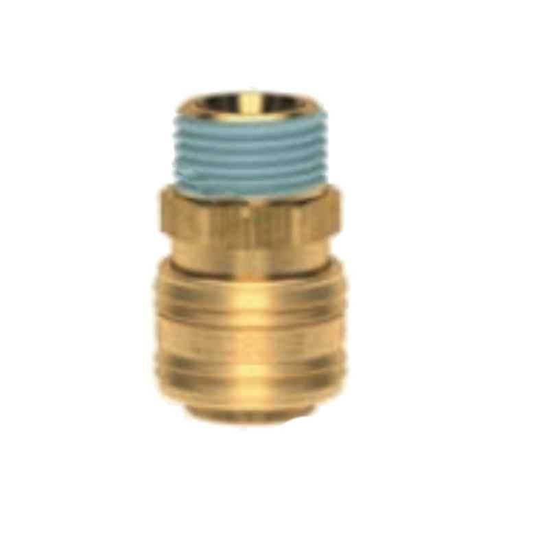 Ludecke ES12AB G1/2 Single Shut Off Quick Plain Male Thread Connect Coupling with Tapered