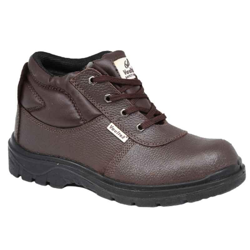 Vaultex FLS Leather Brown Safety Shoes, Size: 41