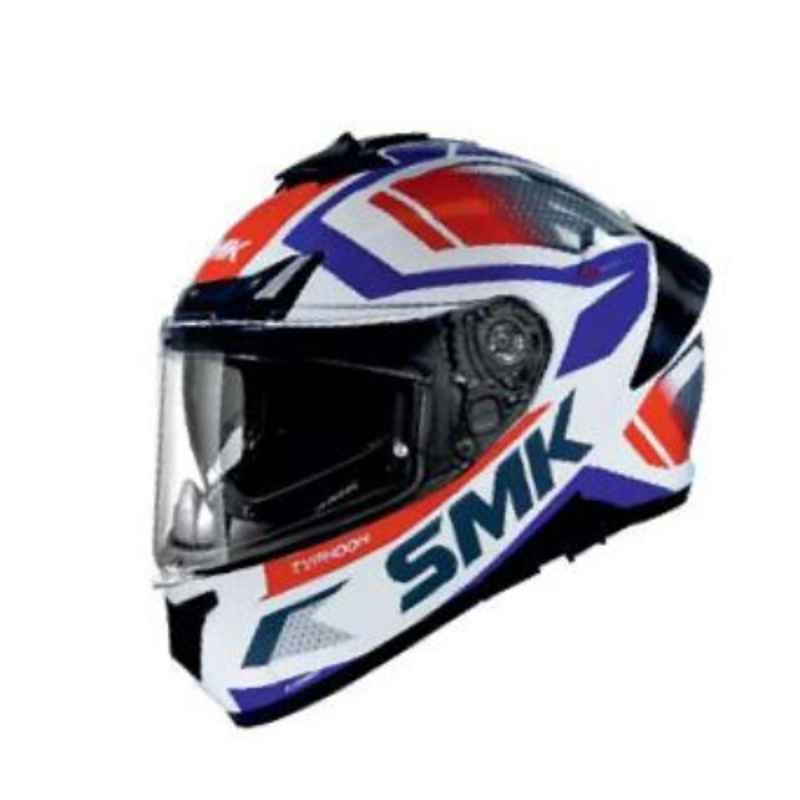 SMK Typhoon Thorn Multicolour Full Face Motorbike Helmet, GL136, Size: Small