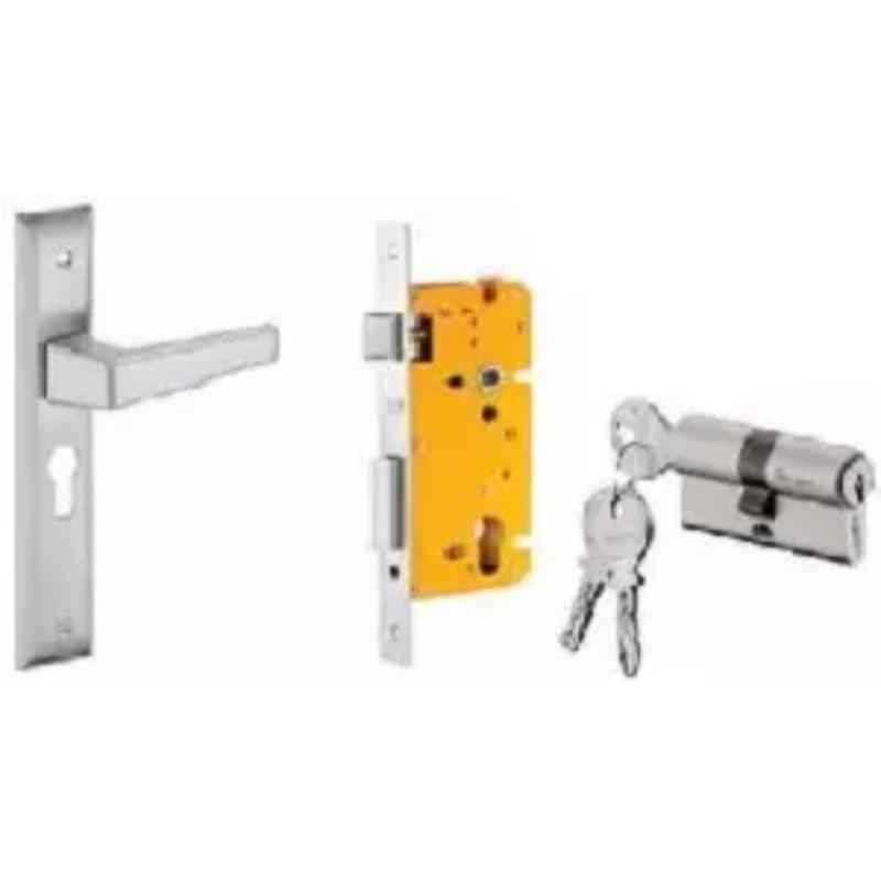Dorset ML Series Atina 70mm Stainless Steel Door Handle Lock Set with Both Side Key Cylinder (Pack of 4)