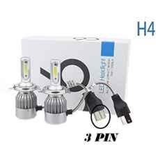 AOW C6 H4 LED Headlight Bulbs All in One Compact Design 36W/3800LM LED Headlight Conversion Kit -Pack of 2 for Extremely Bright White Light Universal for All Bikes T-106