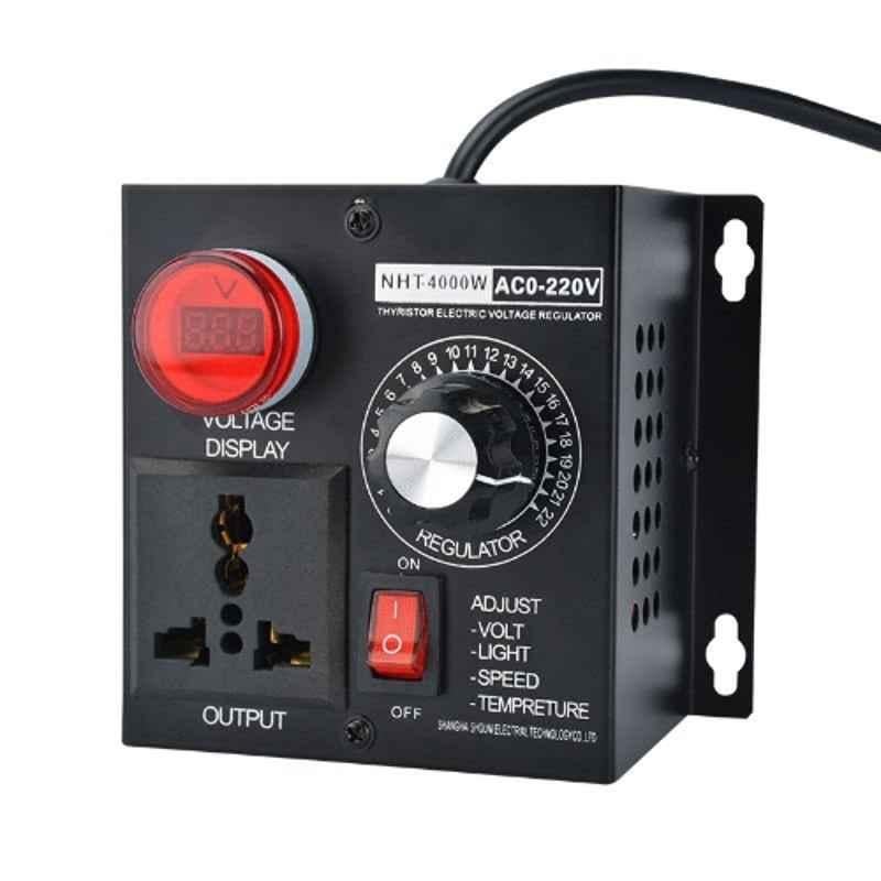 Dehmy 220V 4000W Black Thyristor Electronic Voltage Regulator with Digital Display