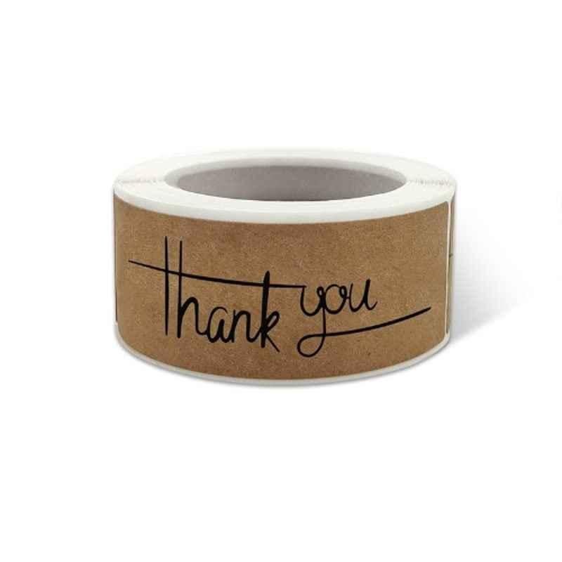 Rubik 1000 Stickers Neon Yellow Thank You Smiley Emoji Labels Sticker Roll (Pack of 2)