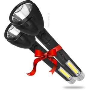 Pick Ur Needs 25W 12V Plastic Black Long Range LED Torch with 2000 mAh Battery, PUN-980 (Pack of 2)