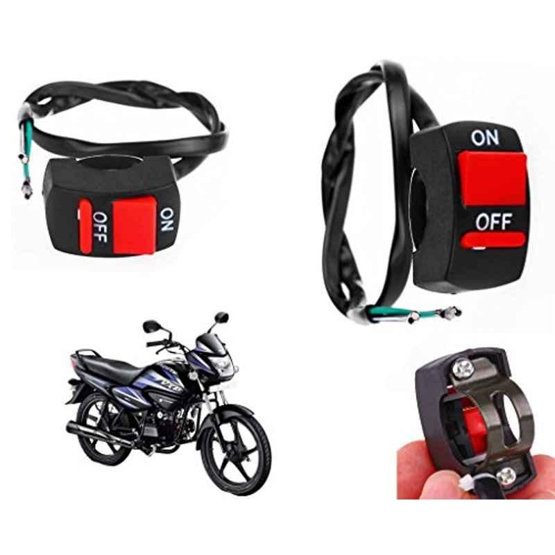 Auto Pearl 7/8 inch 12V Black Bike Fog Light Handle Bar Switch for Hero Splendor NXG