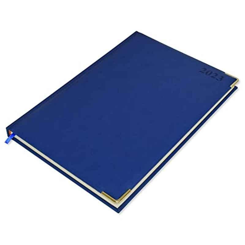 FIS A4 Blue 70 GSM 320 Pages 2023 1 Side Padded Cover Diary, FSDI48EPG23BL
