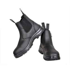 Coffer Safety Genuine Leather Chelsea Black Steel Toe Mens Safety Shoes, 1217, Size: 9