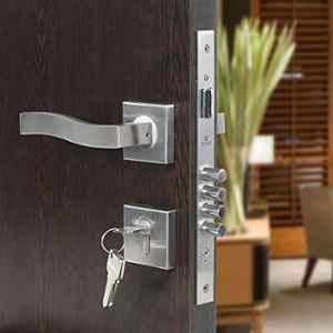 Voltizi Stainless Steel Matt Finish Mortise Bedroom Door Lock Handle Set with 3 Keys for Home, Office & Hotel, LB306