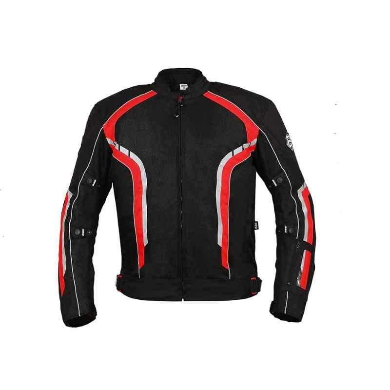Biking Brotherhood Red Cordura & Mesh Panel Xplorer Riding Jacket, Size: Medium