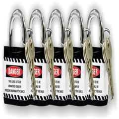 Asian Loto Black Regular Shackle Jacket Padlock, ALC-LPR-KKKKK (Pack of 5)