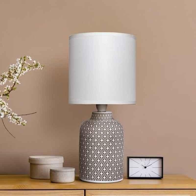 Magik Moroccan Hue 5W Concrete Taupe Table Lamp with Fabric Shade & 1.3m Cord, TDMH000T8021