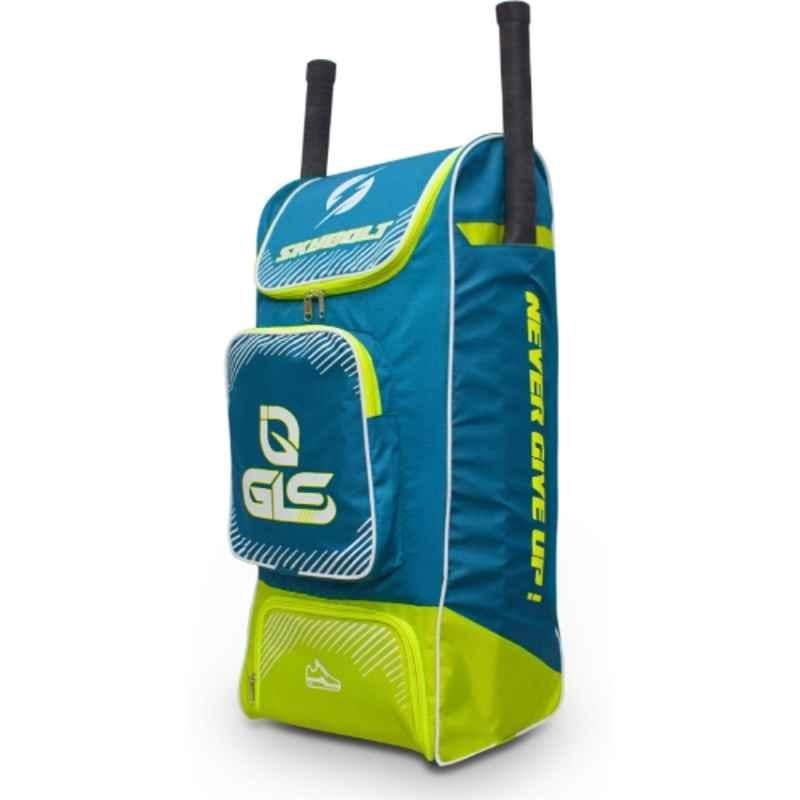 GLS Skybolt 71 Litre PU Blue & Green Duffle Cricket Kit Bag with Two Bat Compartment & Shoe Pocket