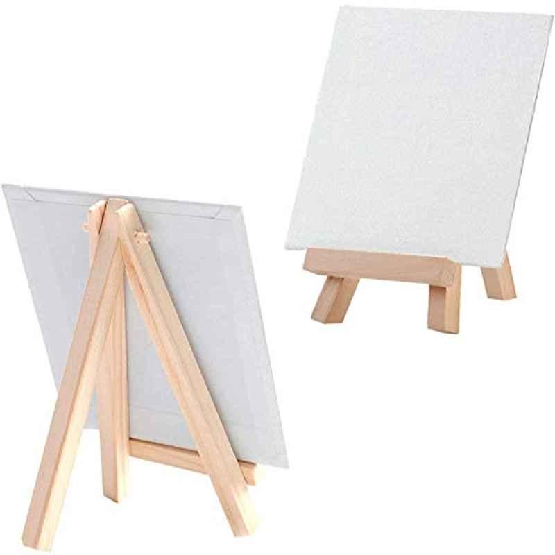 Partner 12 Pcs 2x3 inch Mini Canvas Set with Tiny Wood Easels Stand, PT-23512