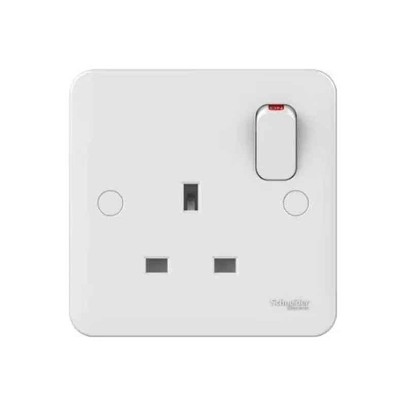 Schneider 13A White 1-Gang Switch Socket, GGBL3010NIS