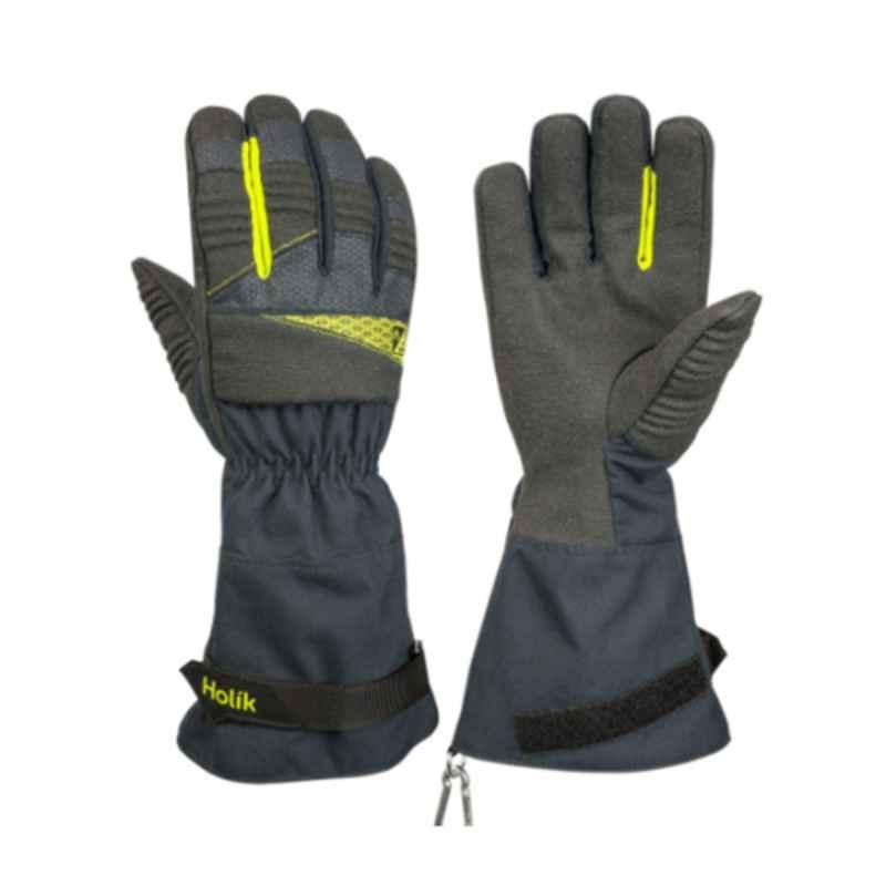 Chiba Leather Black Fire Retardant Safety Gloves, Size: XL