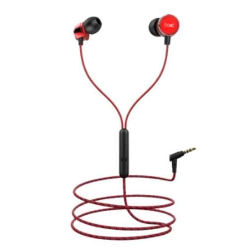 boAt Bassheads 172 Red Wired Headset with Mic