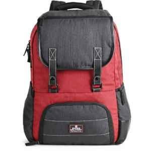 Swiss Military 21 Litre Polyester Maroon & Charcoal Medium Laptop Backpack with USB Charging Port, POSH_LBP107_RED(BLK)_21LTR