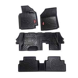 Pruvu 4 Pcs TPE Black 3 Row Car Floor Mat Set for Manual Maruti Suzuki XL6 2019, PRU-TFM 018