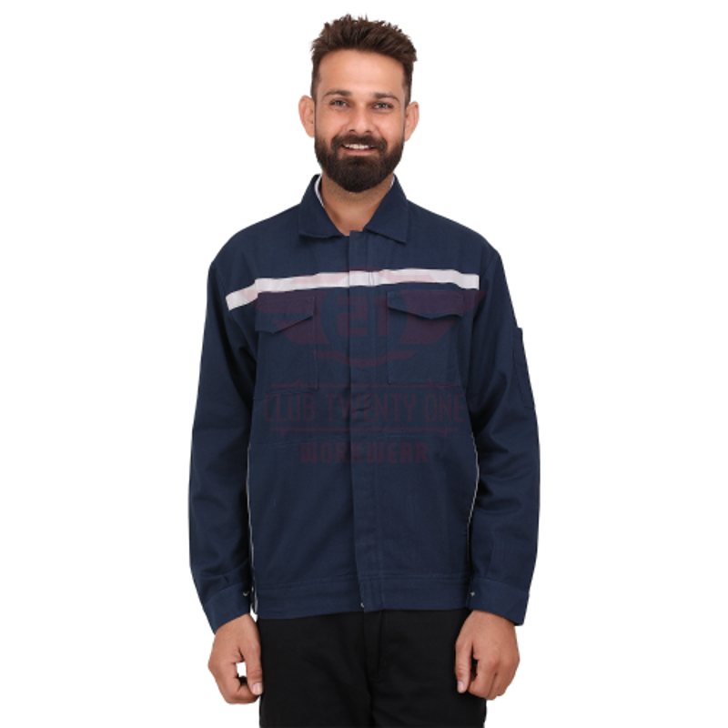 Club Twenty One Workwear Hampton Cotton Navy Blue Safety Jacket, 4005, Size: XL (Pack of 20)