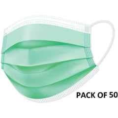 Wellstar 3 Layer Non Woven Fabric Green Surgical Face Mask Set with Ear Loop, COURFUL MASK-30