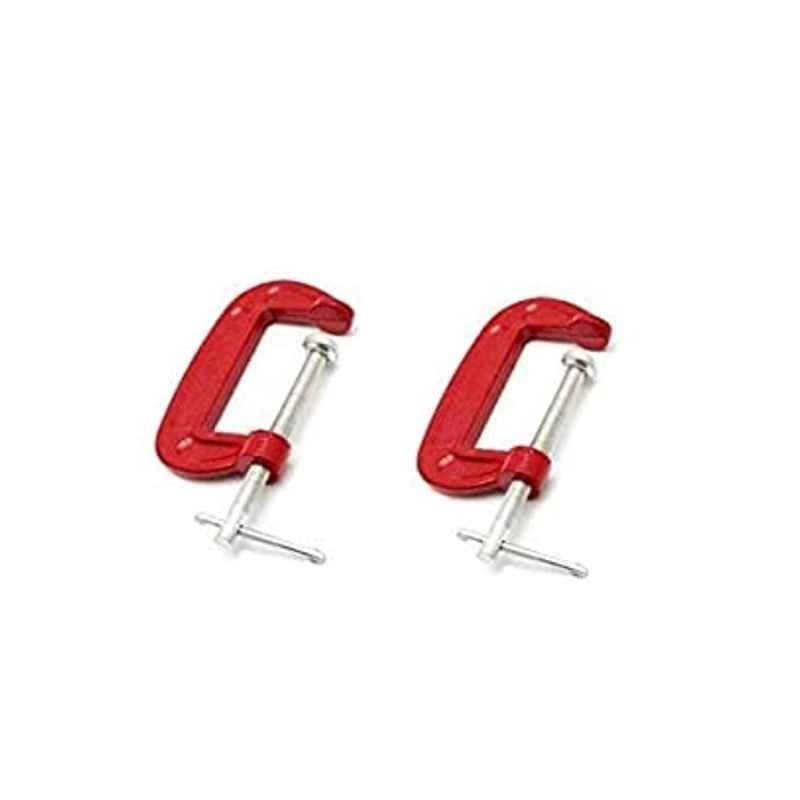 Krost Heavy Duty C and G Clamp Set, 2 inch, Red