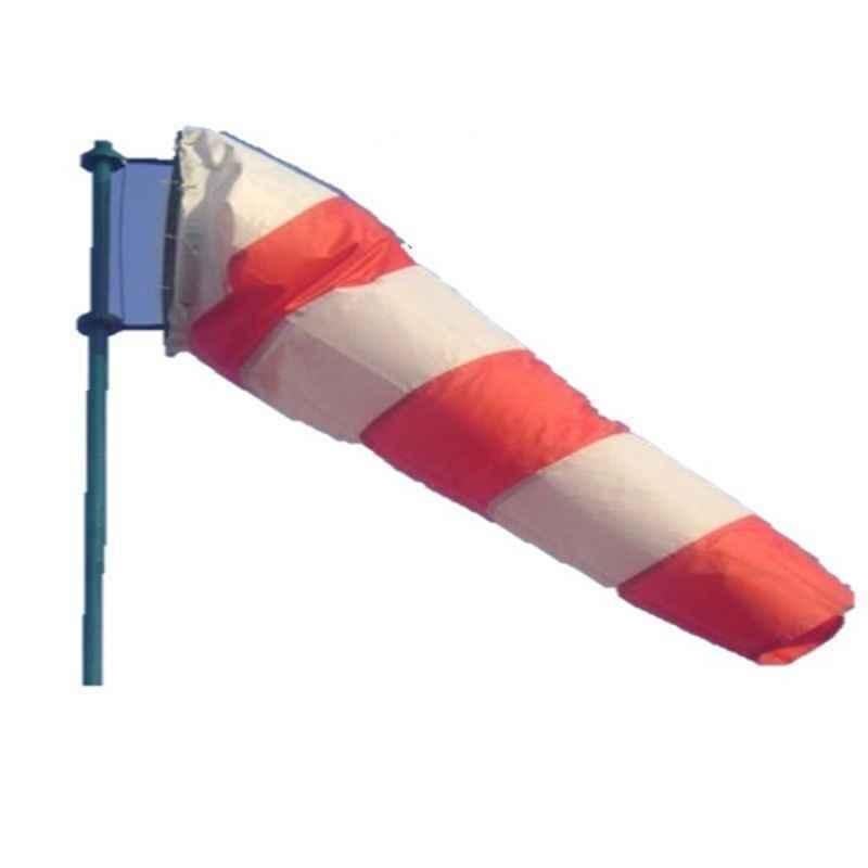 Generic 2x6ft Nylon & Polyester Red & White Wind Sock