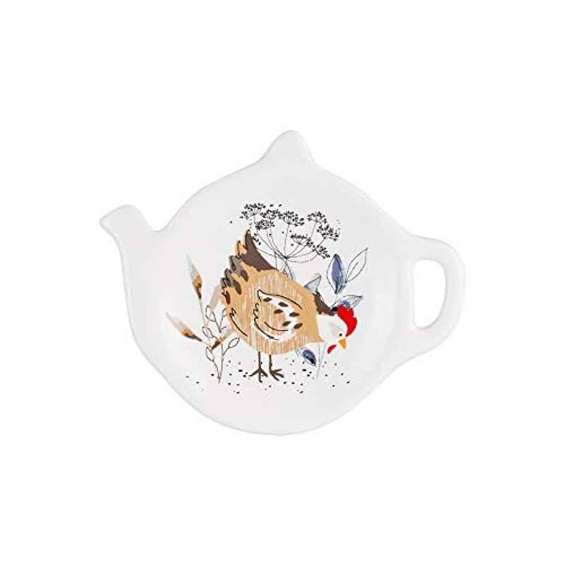 Price & Kensington Dolomite Country Hens Printed Teabag Holder