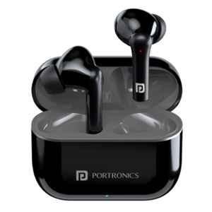 Portronics Harmonics Twins S6 Black Smart TWS BT Earbuds with Auto ENC & Quad Mics, POR 1905