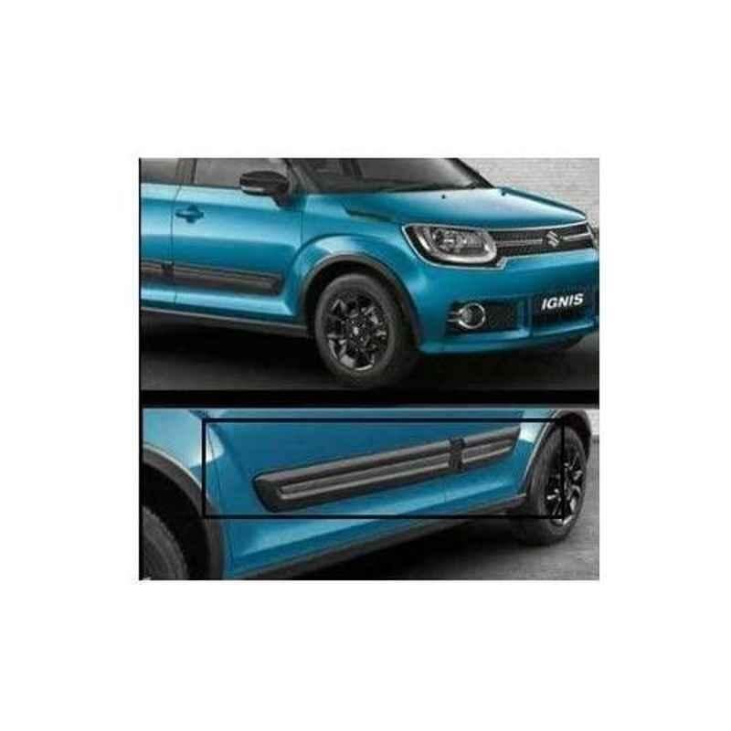 Autoxygen 4 Pcs Premium Quality Side Door Beading Black Door Protector for Maruti Suzuki Ignis
