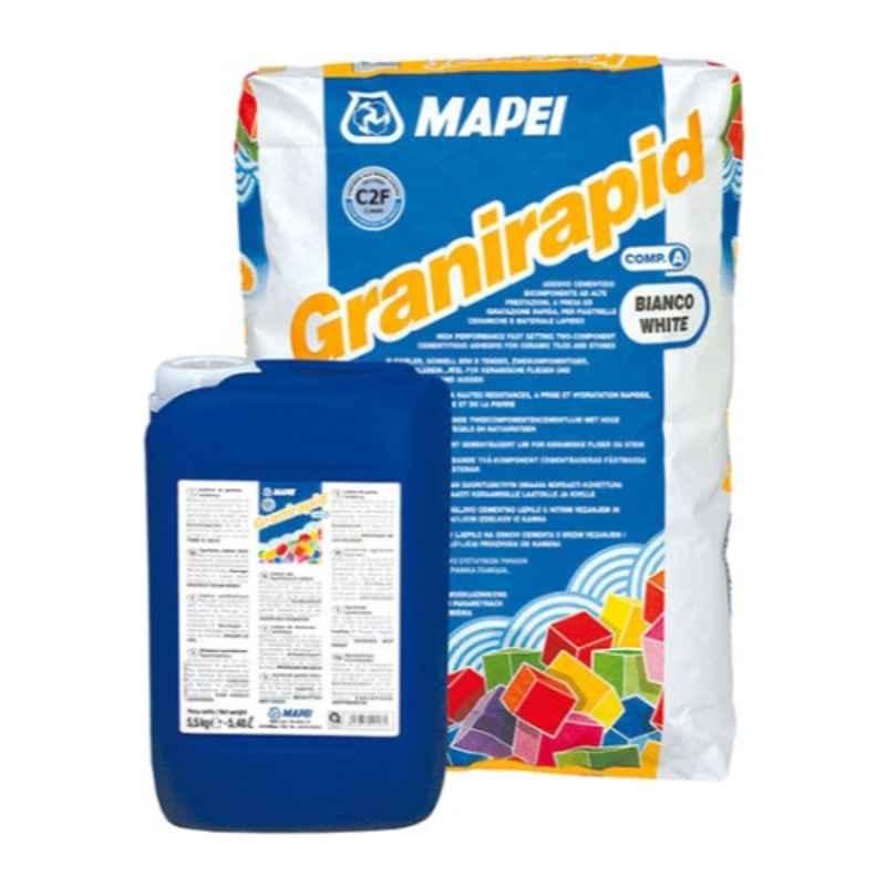 Mapei 22.5kg White Adhesive Granirapid Powder & 5.5kg Liquid Cementitious