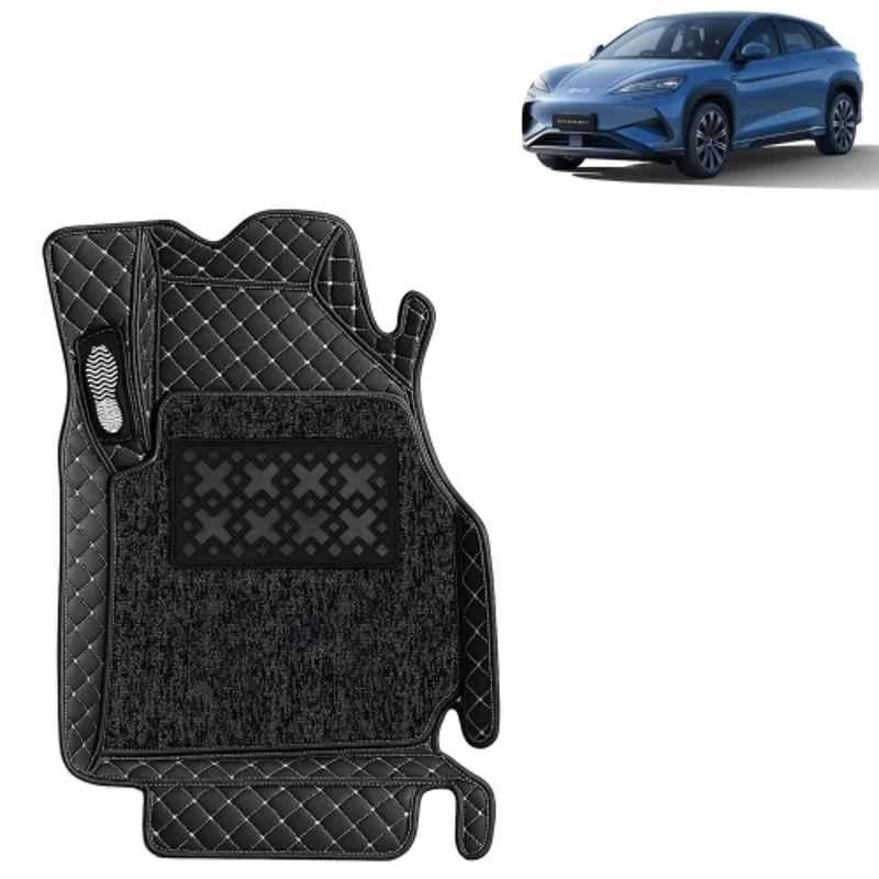Kingsway 3 Pcs Premium 7D 100% Waterproof & Washable PU Leatherette Classic Black Car Floor Mat Set for BYD Sealion 7 2025 Onwards All Model