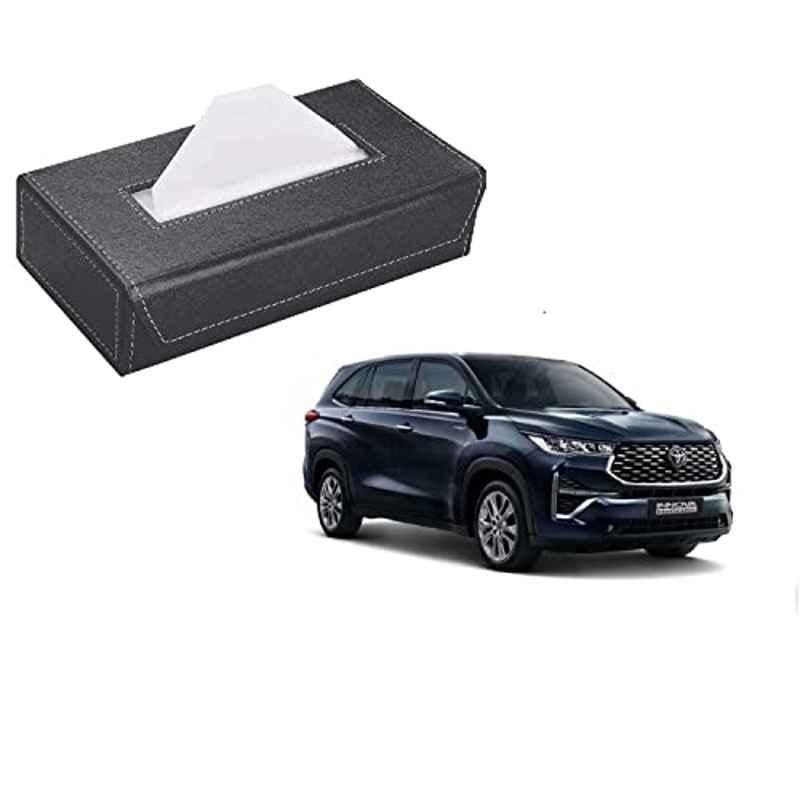 Kozdiko 100 Pulls PU Leather Grey Car Tissue Paper Box with 200 Sheets for Toyota Innova Hycross