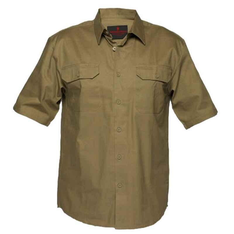 Superb Uniforms Cotton Khaki Lightweight Work Shirt for Men, SUW/K/WSSS-01, Size: 2XL