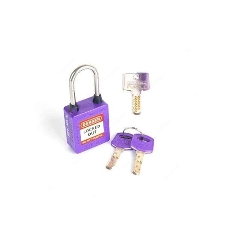 Loto-Lok 40x5mm Nylon & Stainless Steel Purple Three Point Traceability Lockout Padlock, 3PTPPKDMKR40