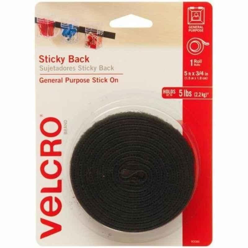 Velcro Stick on Tape, 1.5 m, Black