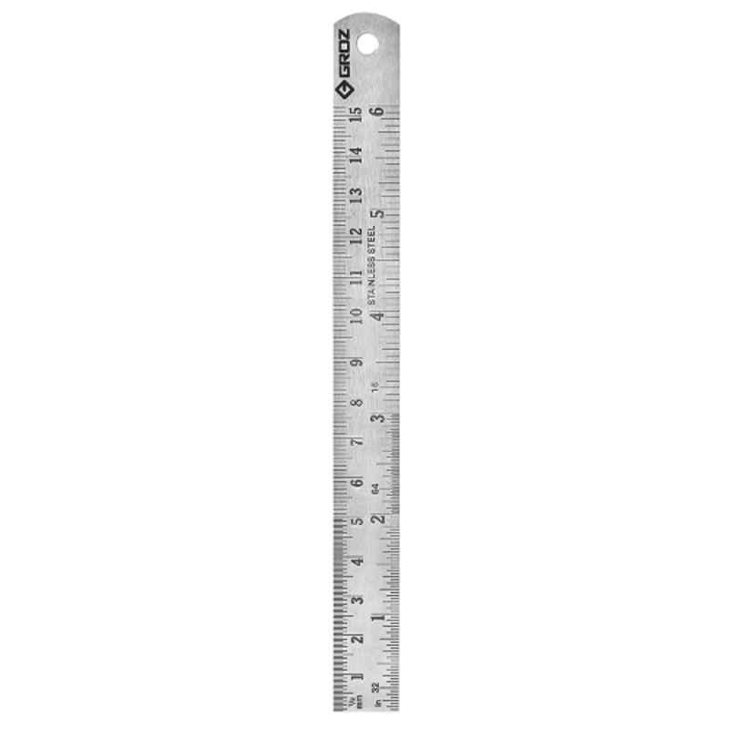 Groz SR/12 300mm Stainless Steel Imperial & Metric Combined Stainless Steel Rules, 01331