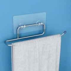 Plantex Self Adhesive Stainless Steel Towel Holder/Towel Hanger/Towel Ring for Bathroom/Napkin Holder/Bathroom Accessories Chrome