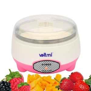 Voltmi 1L Pink Fully Automatic Yogurt Dahi Maker with Stainless Steel Container & ABS Body