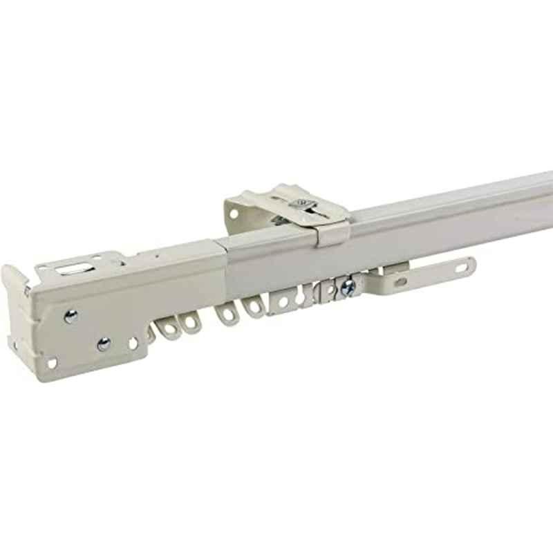 Robustline 112x210cm Alloy Steel Ultra White Wall Mounted Corded Adjustable Single Traverse Curtain Rail