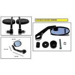 Meenu Arts Handle Bar End Side Mirror Rear View Ovel Mirror for Honda CBR 250R (Set of 2)