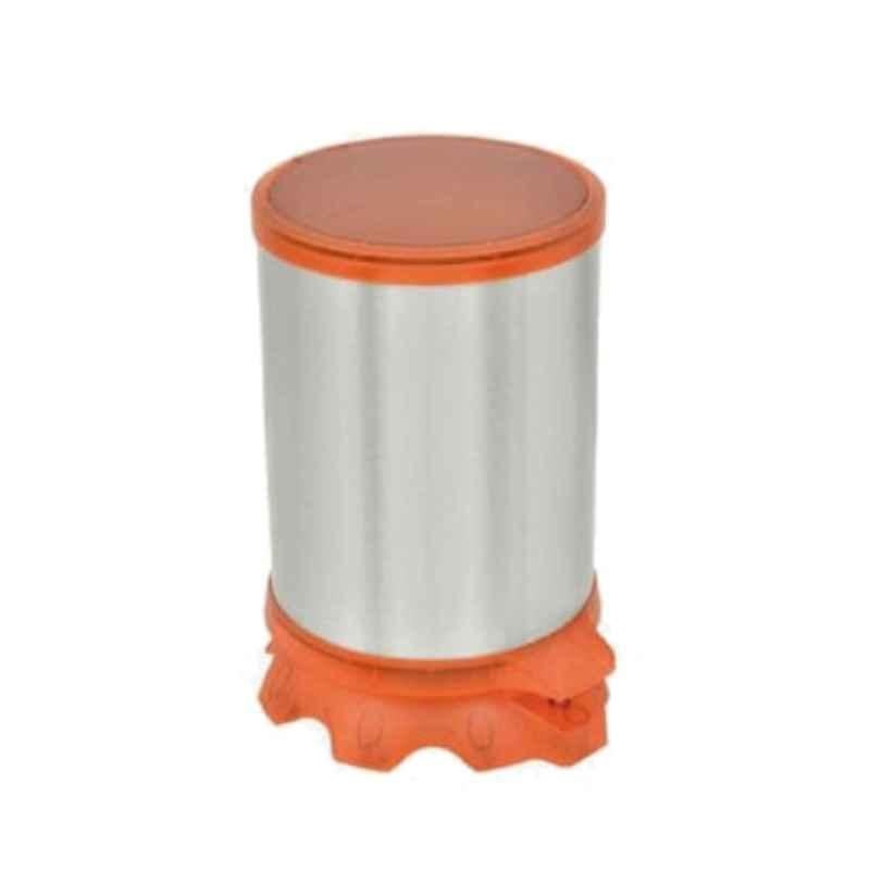 Tramontina Sofie 5L Stainless Steel Orange Pedal Trash Can, 94538803