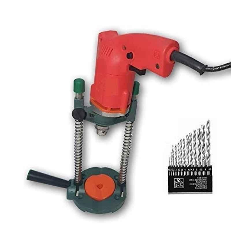 Krost 45° Adjustable Electric Drill Stand, Drill Holder With 10mm Drill Machine & Drill Bits.
