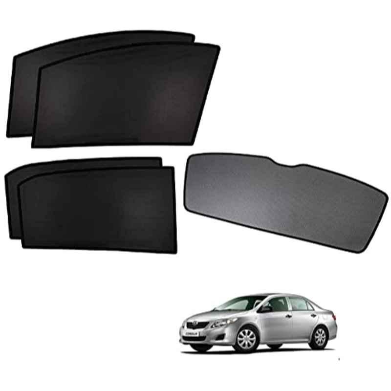 Kozdiko 5 Pcs Polyester Black Non Magnetic Window & Rear Sun Shades Set for Toyota Old Corolla