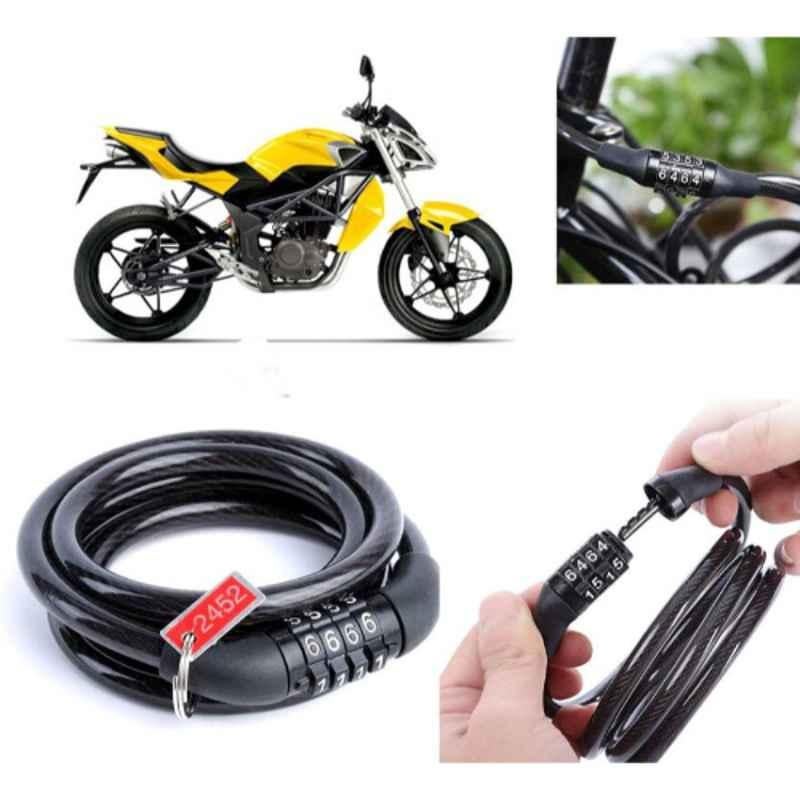 Auto Pearl PVC & Plastic Black Combination Cable Lock for Mojo