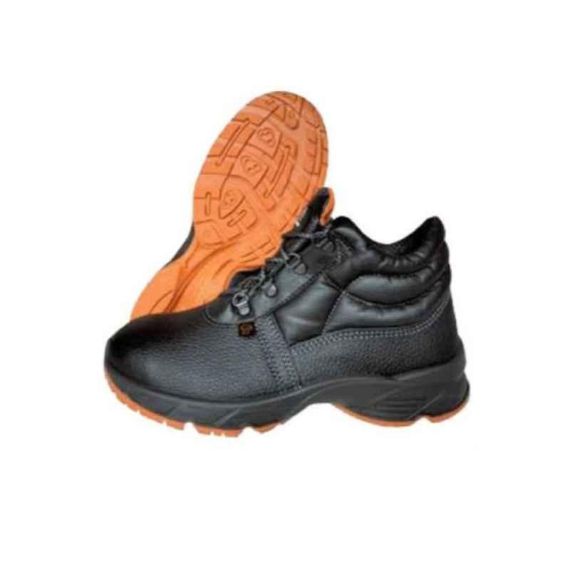 Talan SE/2M112 Leather Steel Toe Black Safety Shoes, Size: 45